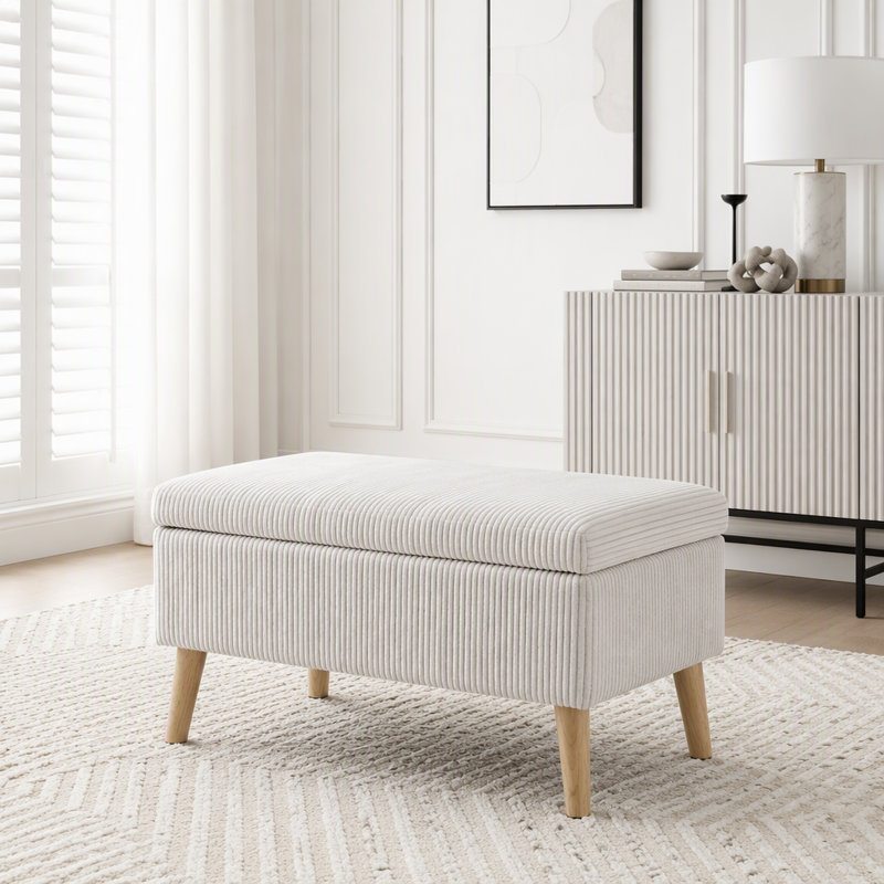 Upholstered Corduroy Standard, Gris