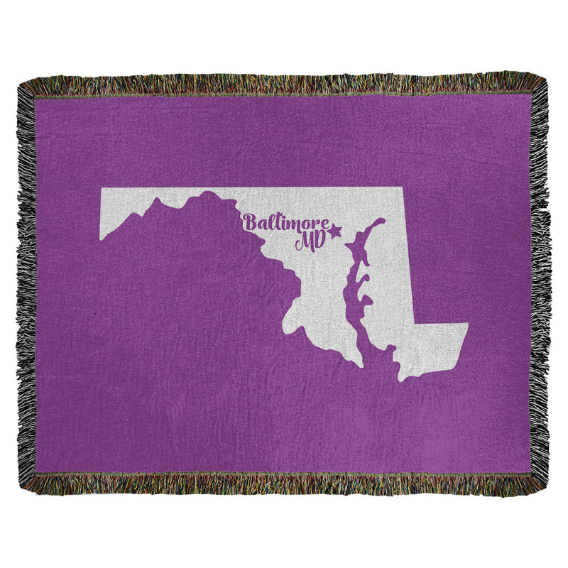 Jeté en coton baltimore maryland, 50 po x 60 po, Violet