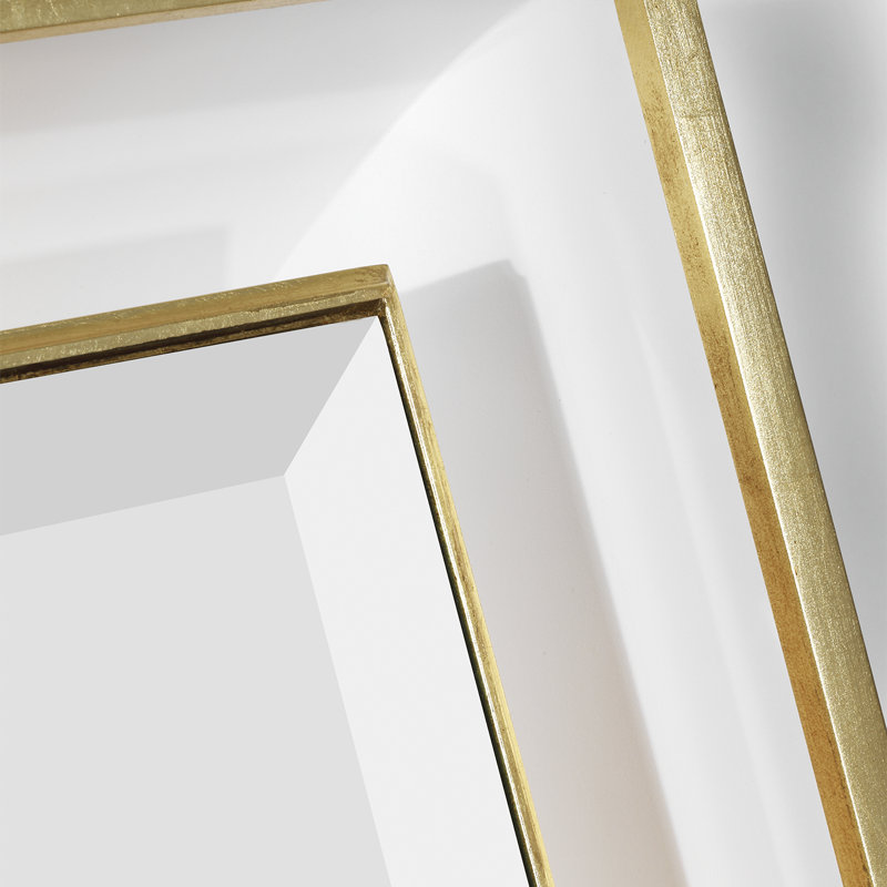 Thomas O'Brien Rectangle Lighted Framed Wall Mirror, Polished Nickel/Gold