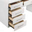 Bureau de coiffeuse 9 tiroirs blanc brillant
