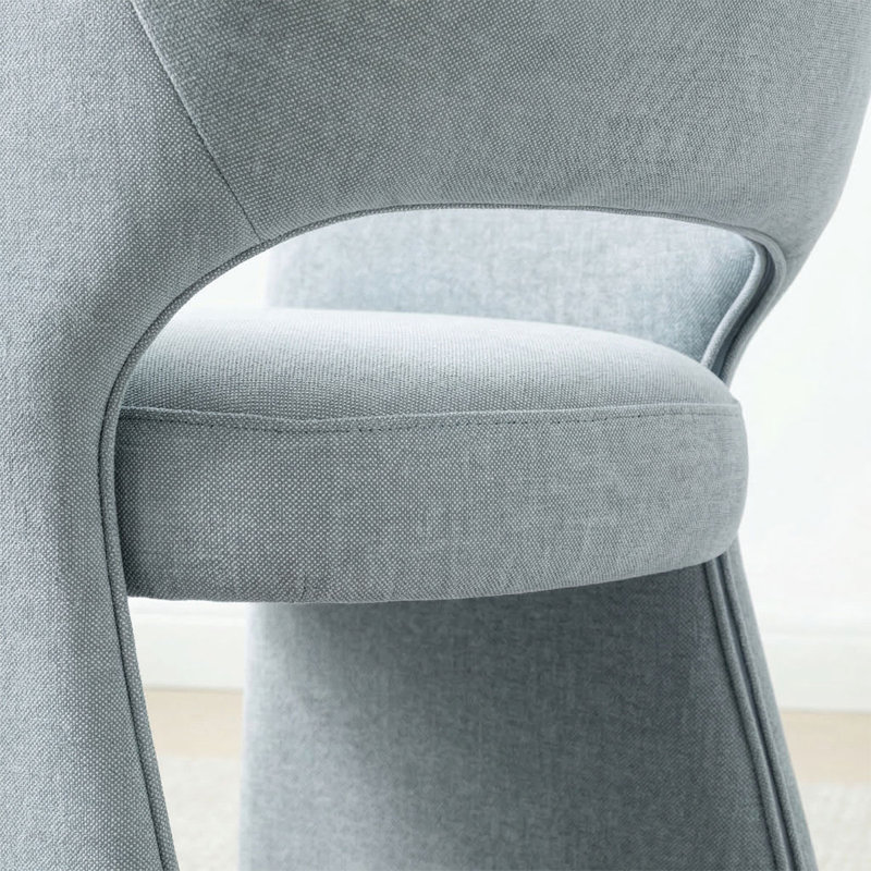 Ensemble de table de salle à manger pour 6 personnes avec table ovale extensible et 6 chaises rembourrées en tissu, Sky Blue