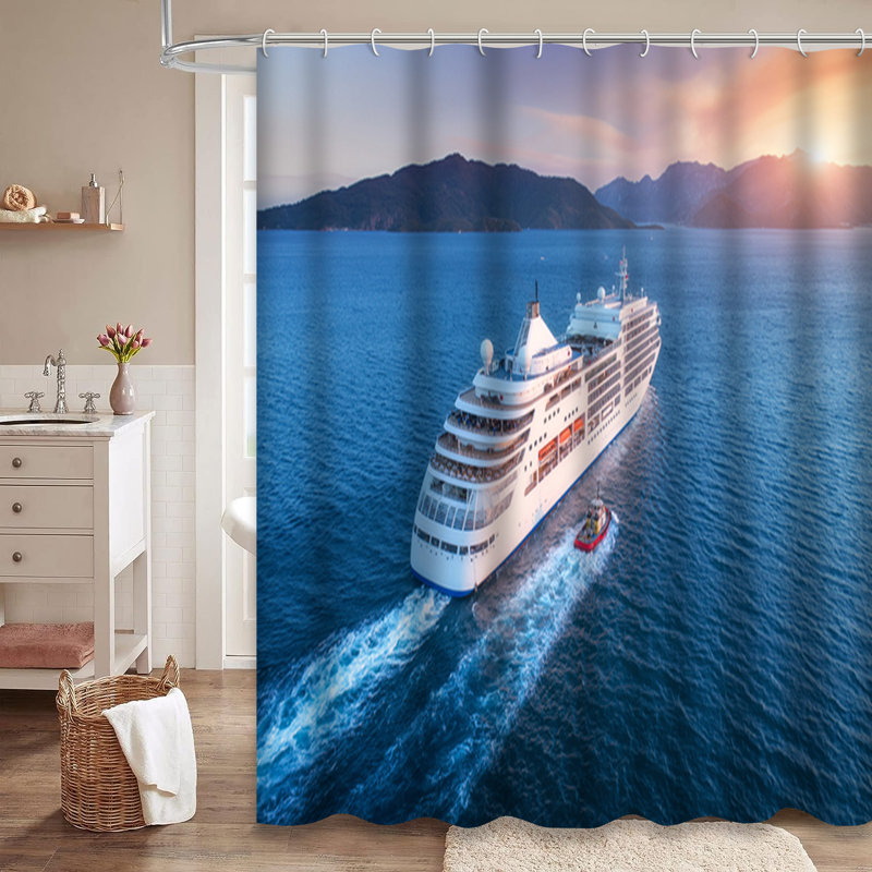 Rideau de douche avec 12 crochets Ship, L 72 po x l 78 po