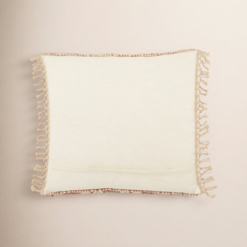Oakleaf Chevron Polyester,Wool,Cotton Blend Throw Pillow, Pink/Cream, Polyester/Polyfill