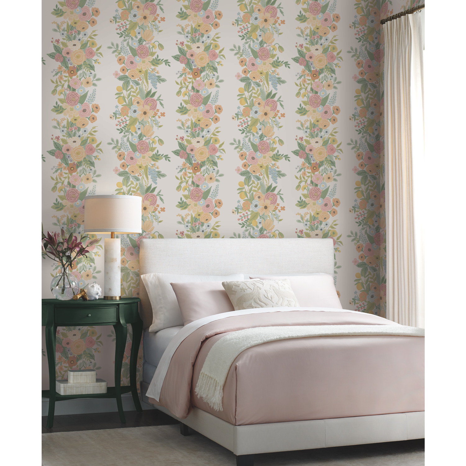 Garden Party Wallpaper Double Roll, Pale Pink