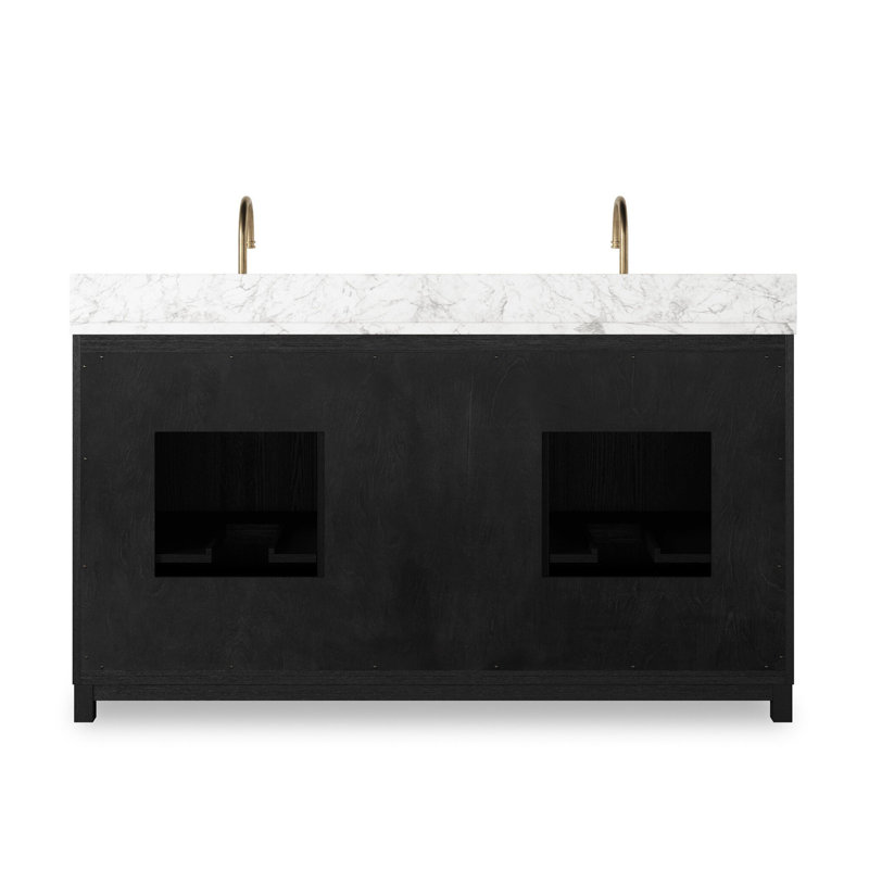 Millie Double Vanity-Satin Drifted Black Veneer, Black