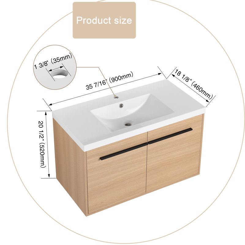 Meuble-lavabo simple avec plateau 35,43 Breannah