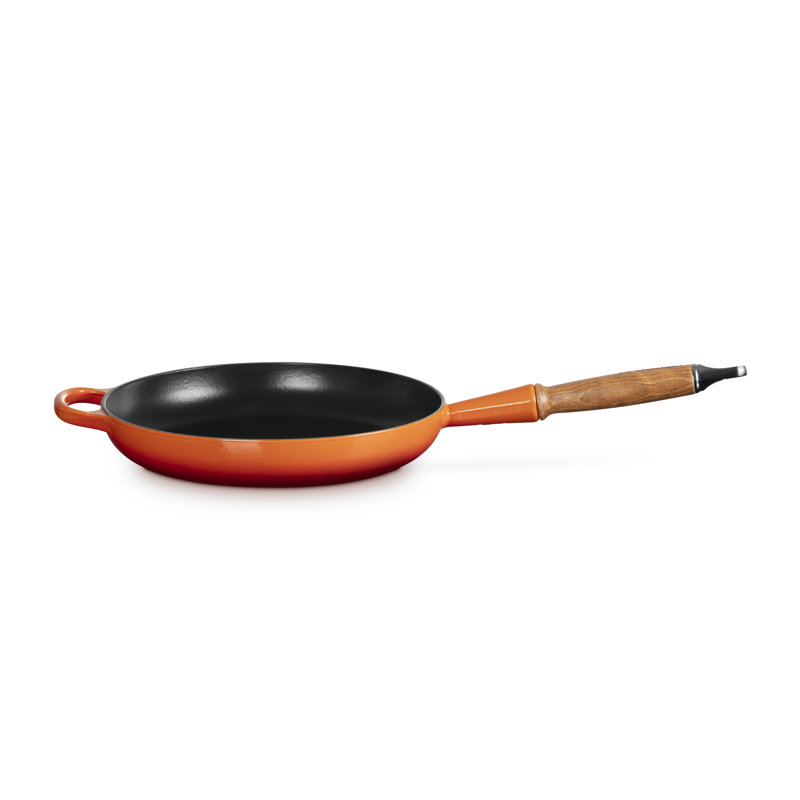 Le Creuset Enameled Cast Iron Alpine Wood Handle Fry Pan, 2.25Qt. - Flame, Flame