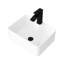 Lavabo de salle de bain rectangulaire blanc en céramique 16 po x 12 po avec robinet et drain noirs - Modern