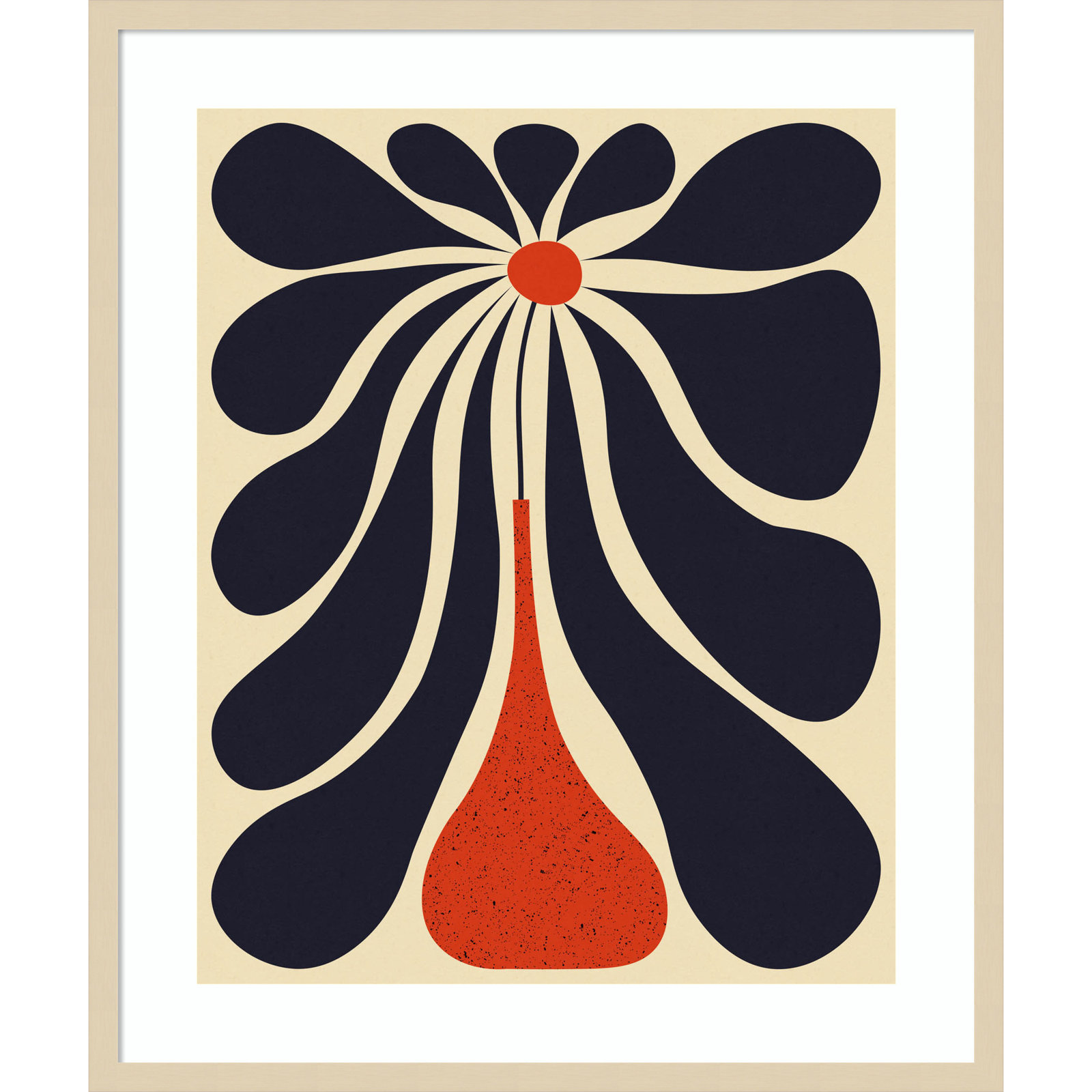 Lazy Flower Print by Alisa Galitsyna, Brown Framed, 33" H x 28" W