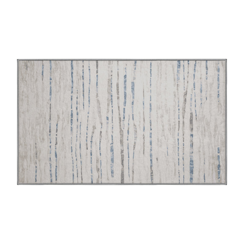 Machine Washable Gray Area Rug, Rectangle 2' x 3'