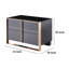 Table de chevet Caer, 2 tiroirs, acier inoxydable moderne or rose, noir