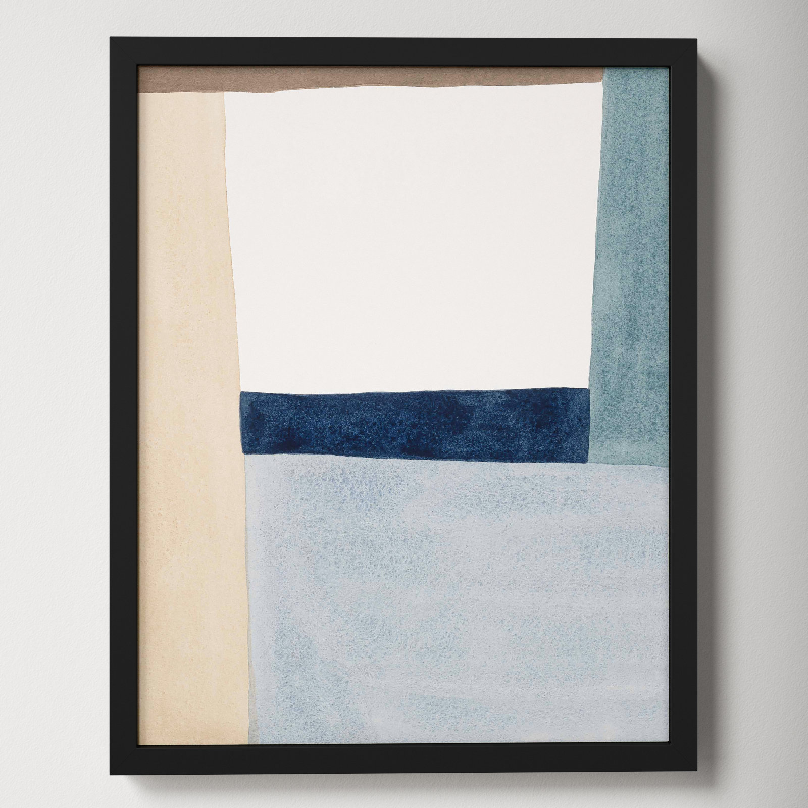Composition In Blue 2 by Julia Balfour, Black Framed Paper, 20" H x 16" W x 1.25" D
