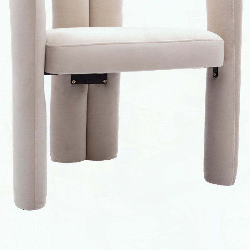 Chaises d'appoint tonneau en velours Contemporary - ensemble de 2, Beige