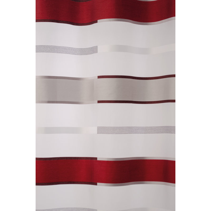 Miles Tab Top Semi Sheer Curtain, Red