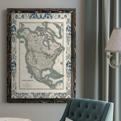 Teachey " Bordered Map Of North America "