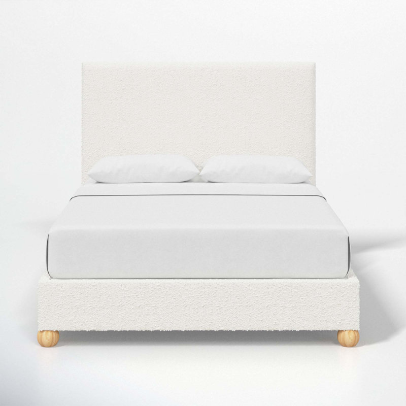 Benita Upholstered Standard Bed, Queen, Classic Snow Boucle