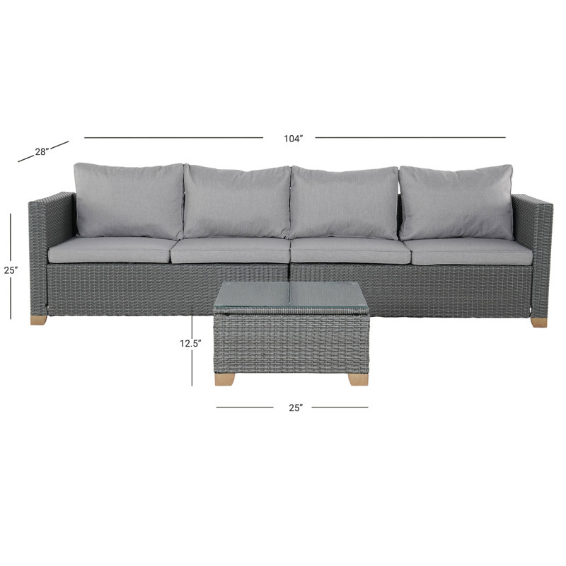 4 - Person Patio Conversation Set with Cushions