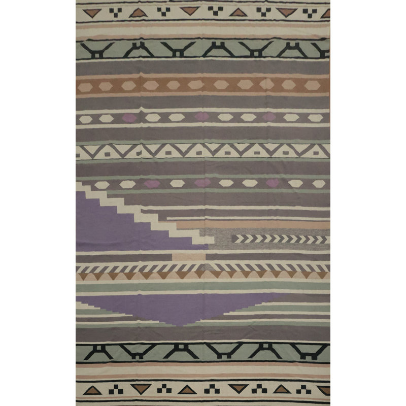 Tapis rayé en laine Kilim