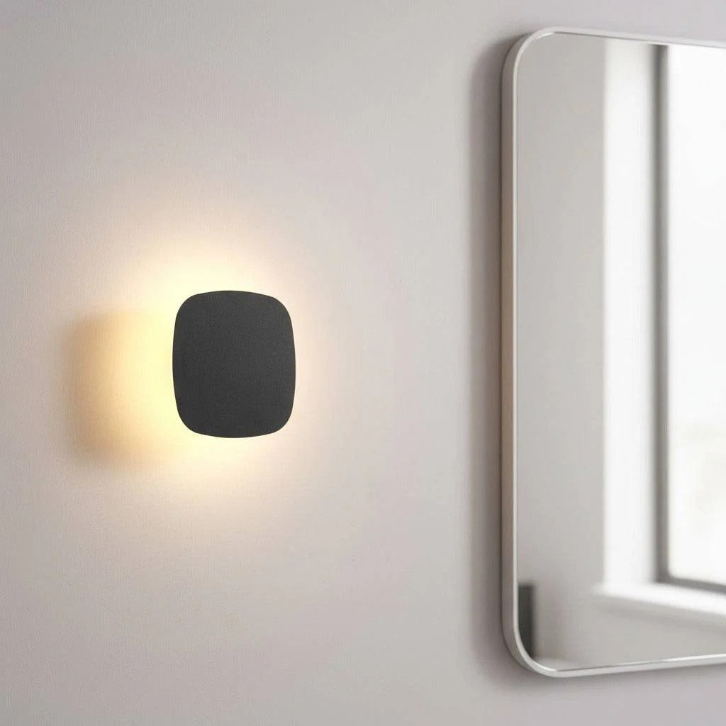 UltraBeam 6 Watt LED Square Black Bathroom Wall Light  600 Lumen Width 180mm - IP65 Rated