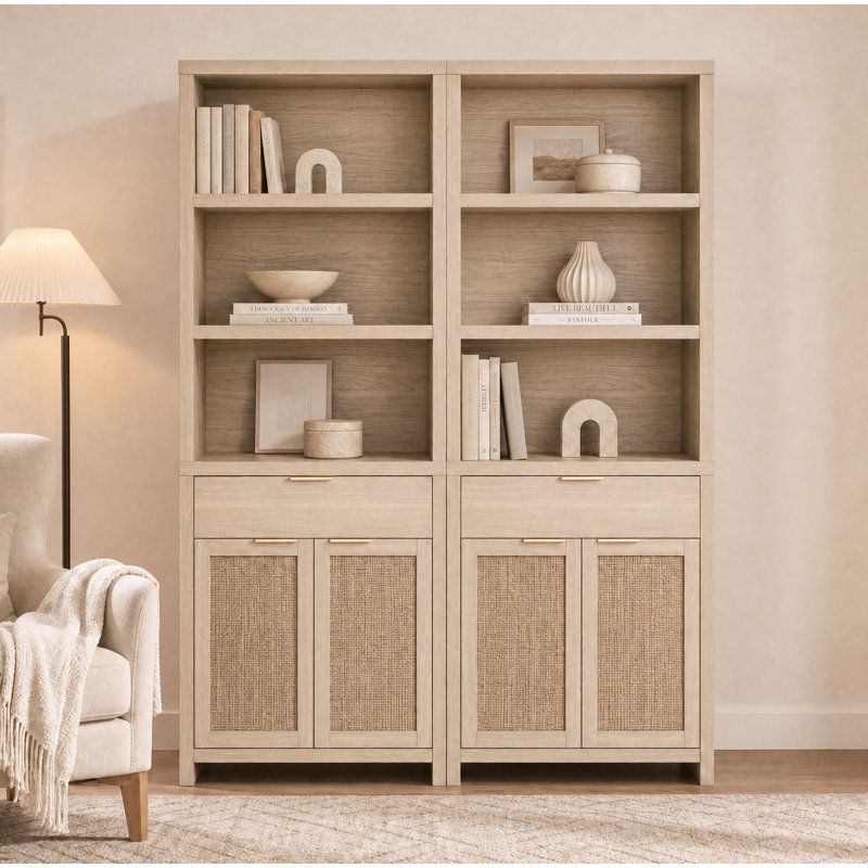 185cm H x 152cm W Standard Bookcase, Light Oak
