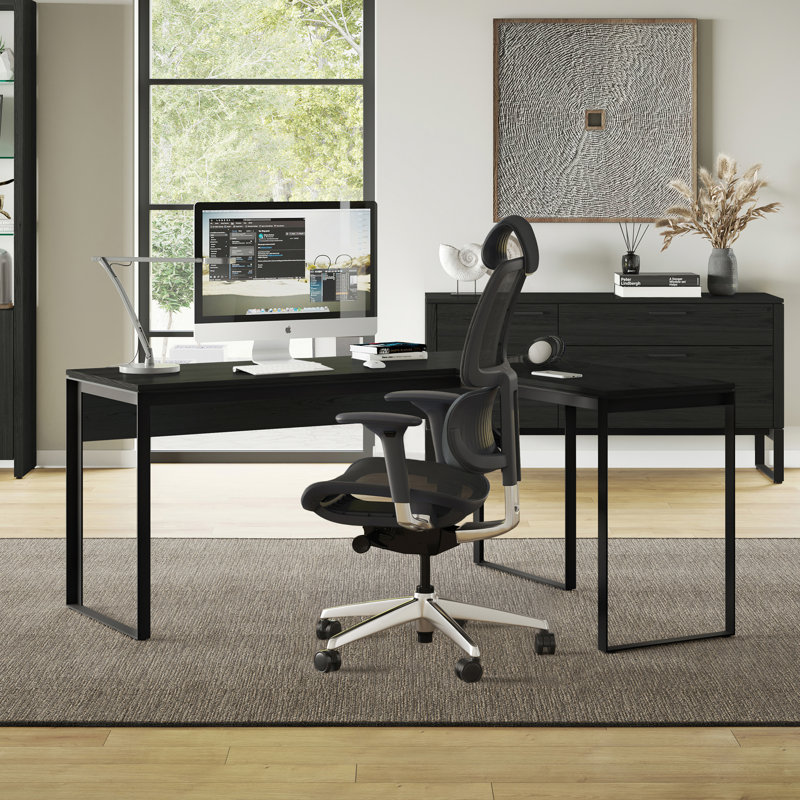 Linea Office Multifunction Cabinet, Charcoal Stained Ash