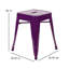 Tabouret à hauteur de comptoir 24 po intérieur / extérieur en métal avec siège carré-1214741086-1292562119-1292562120