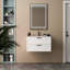 Armoire de meuble-lavabo 31,5 "avec lavabo, armoire flottante murale avec ligne décorative, système de fermeture en douceur, 2 très grands tiroirs, bois massif, pour la salle de bain