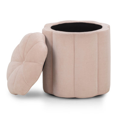 Repose-pieds avec rangement Fleur Rose