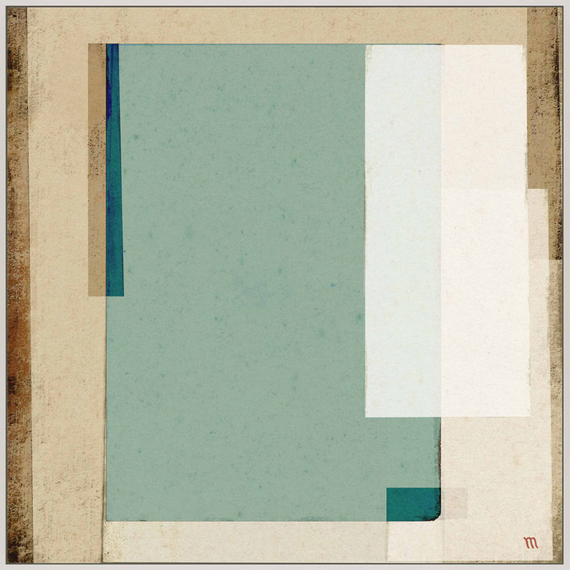 City Scape aqua 1 by Marco Marella for Studio M - Framed Wall Art, Framed Print Paper without Mat, 36" H x 36" W, White