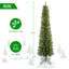 Arbre de Noël 6 pi avec 150 lumières DEL chaudes - arbre en PVC mince avec 358 pointes, conception compacte, support en métal stable, facile à assembler-1019680341