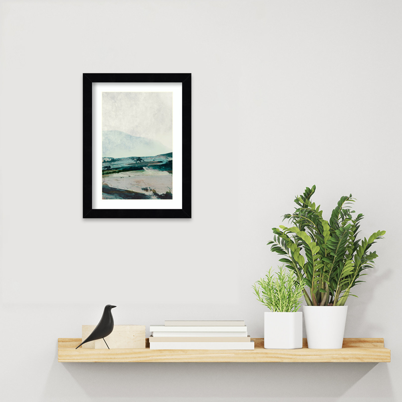 Cleve "Mountain Mists" Print by Dan Hobday, Black Framed, 13" H x 10" W