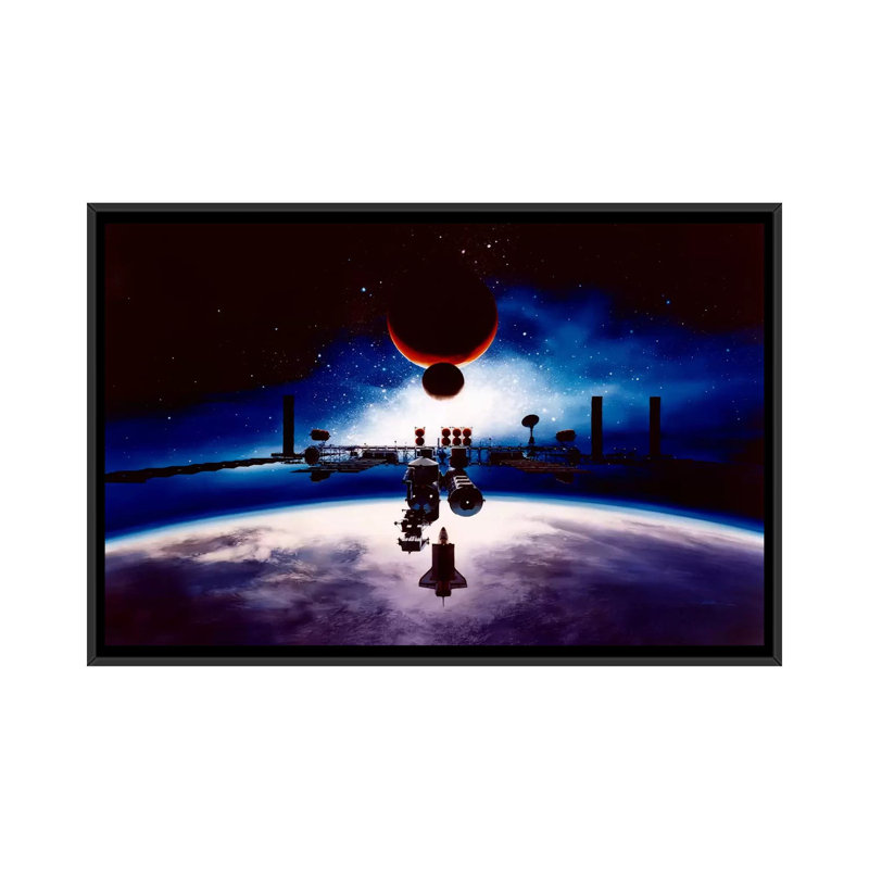 "Astronomie et espace destiné au soleil", impression sur toile, H 18 po x l 26 po x P 1,5 po, Toile avec cadre noir
