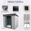 Remise de rangement extérieure en métal 6 pi x 5 pi avec portes coulissantes verrouillables et plaque transparente-121341576