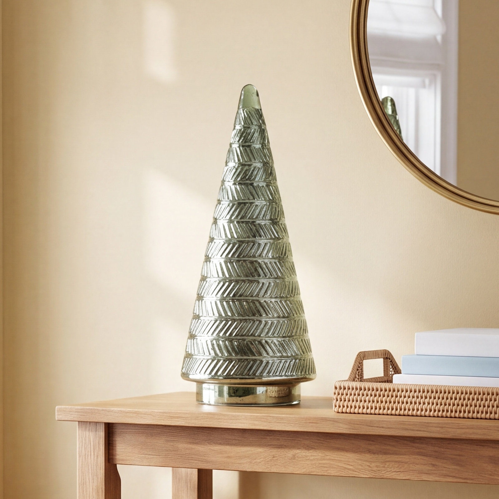 Tabletop Christmas Tree Decor, 17.25" H x 7.5" W x 7.5" D, Green