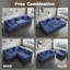 Canapé-lit convertible 118,11 po Chenille, structure fixe, aucun assemblage requis-1630600555