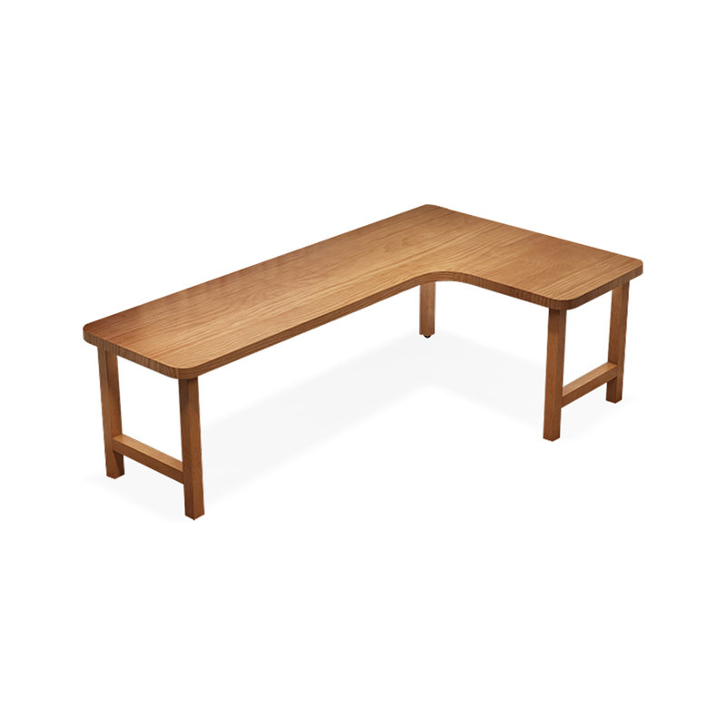 Bureau d'écriture en L en noyer massif, Oui, H 29,53 po x l 78,74 po x P 47,24 po