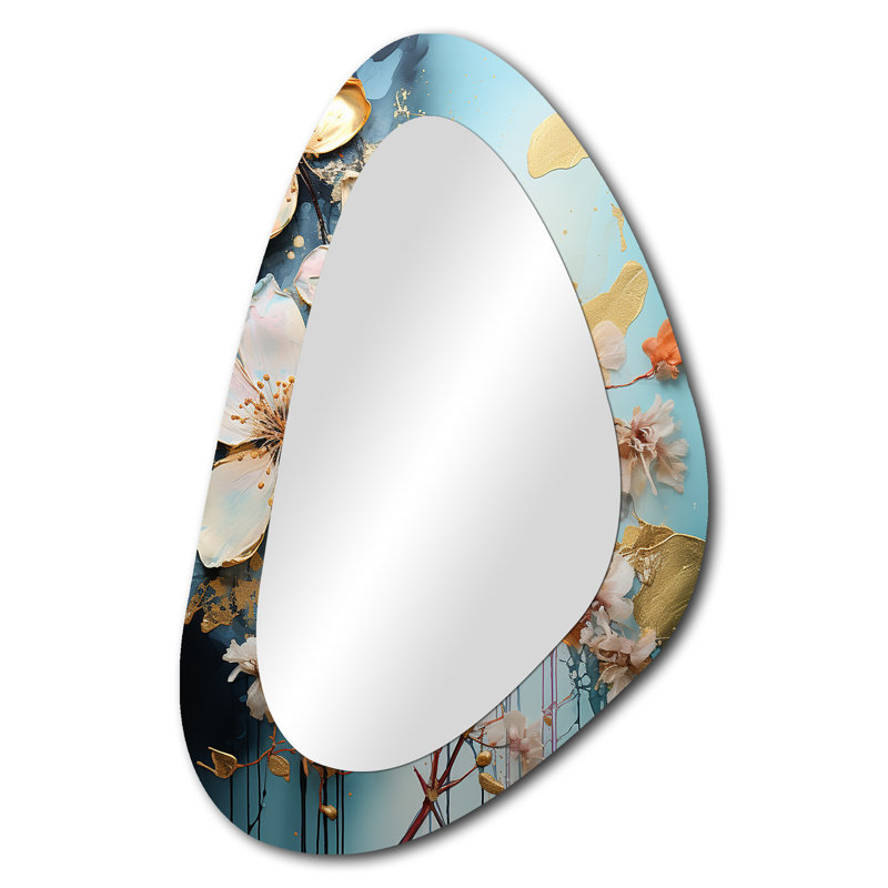 Miroir mural traditionnel blanc irrégulier blanc