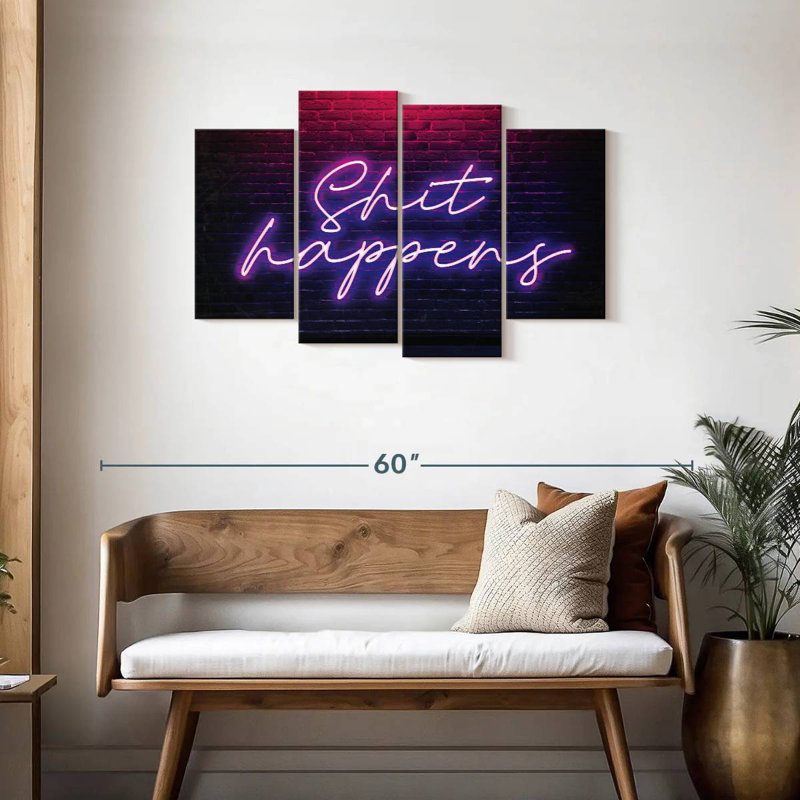 Shit Happens Neon, H 27 po x l 43 po