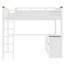 Grand lit mezzanine avec bureau, tablette ouverte et station de charge USB