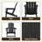 Two in a set  Adirondack Chair with Cup Holder All-Weather Reclining Chair for Patio Deck Backyard and Poolside-114222261