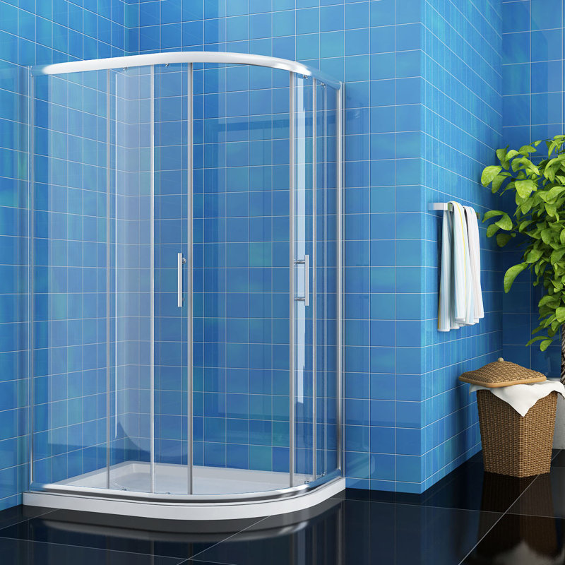 Boulemane Offset Quadrant Shower Enclosure, 185cm H x 90cm W x 76cm D
