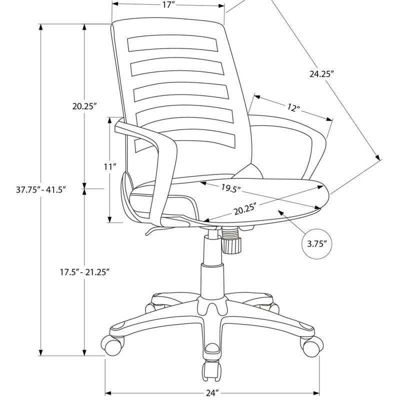 Office Chair, Adjustable Height, Swivel, Ergonomic, Armrests, Computer Desk, Work, Black Mesh, Black Metal, Contemporary, Modern