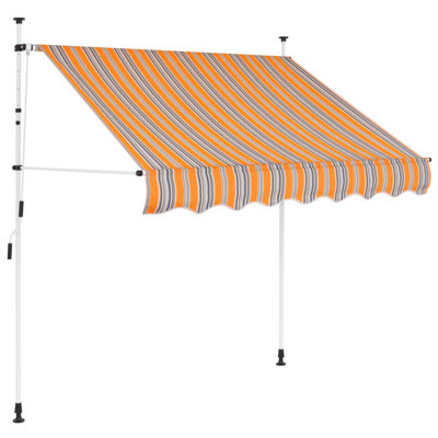 Retractable Awning with Hand Crank Sunshade Shelter for Patio Outdoor
