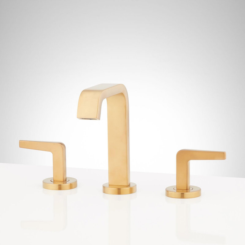 Drea 1.2 GPM Widespread Bathroom Faucet, Brushed Gold
