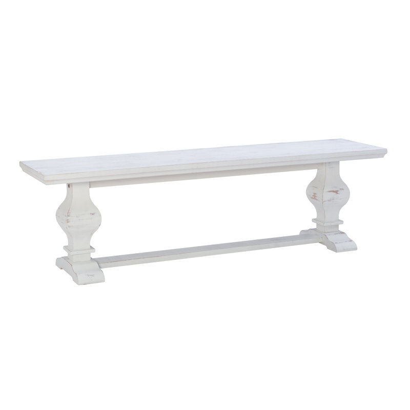 Strickler Solid Wood Bench, White