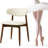 Modern Upholstered Dining Chair, Solid Wood Kitchen Chairs with Padded Seat and Back for Dining Room, Comfortable Design in Beige-1822578094-1822578088