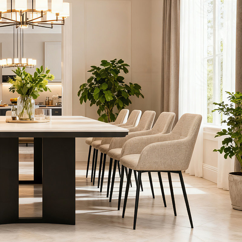 Chaise de salle à manger avec dossier et siège large