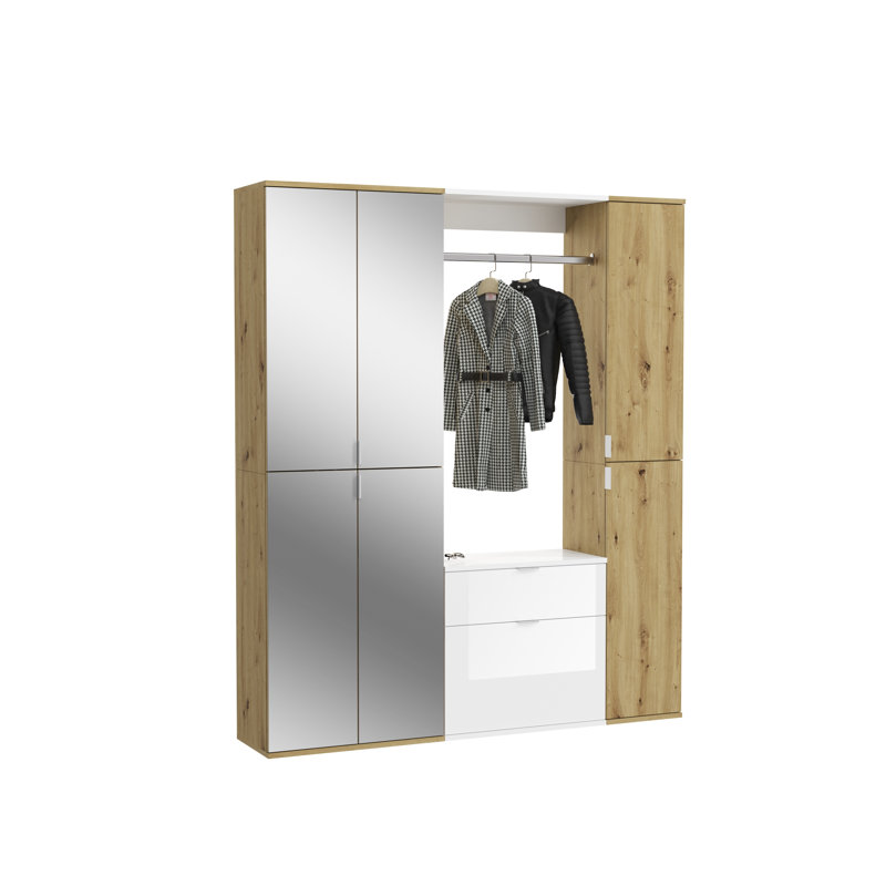 Lutton 3 Door Wardrobe, High-gloss white