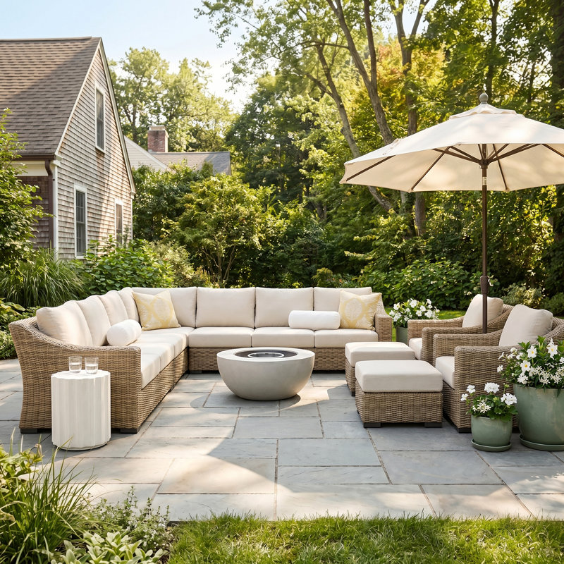 Jaime 10-Piece Seating Set, Tan, Blue, No