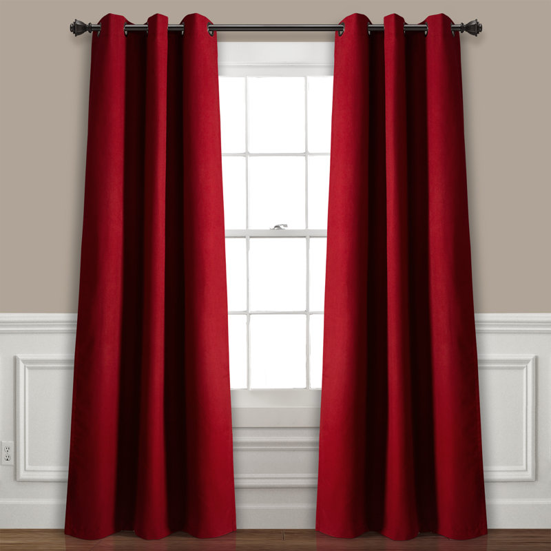 Absolute Blackout Blackout Curtain Pair, 38" W x 84" L, Burgundy